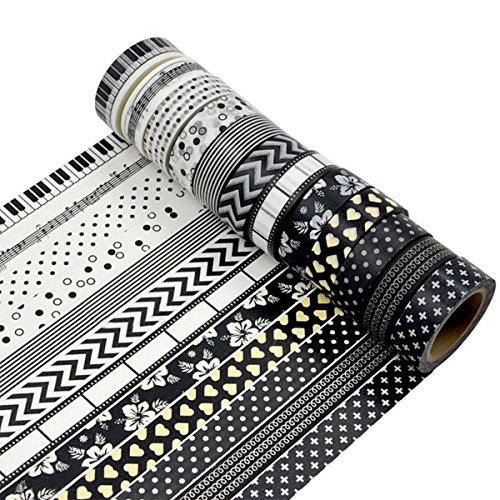 12 rolls washi masking tape set pattern, diy scrapbooki…