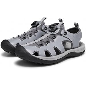 PGM Men's Golf Sandals, Closed Toe Spiked Golf Shoes with Dial Closure | Breathable closed toe golf sandals with dial closure