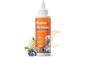 PUAINTA Dog Eye Drops, Eye Infection Treatment, Eye Drops for Dogs & Cats, Soothe Irritation Pink, Dry Eyes, Itchy Eye Wash Tear Stains, Debris Cleaner, Natural Daily Eye Care, Safe for Pets-4 oz