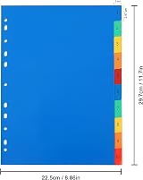 ROSSHINE 12Pack 1-10 Part A4 File Dividers 11-Hole PVC Colour Content List view 2