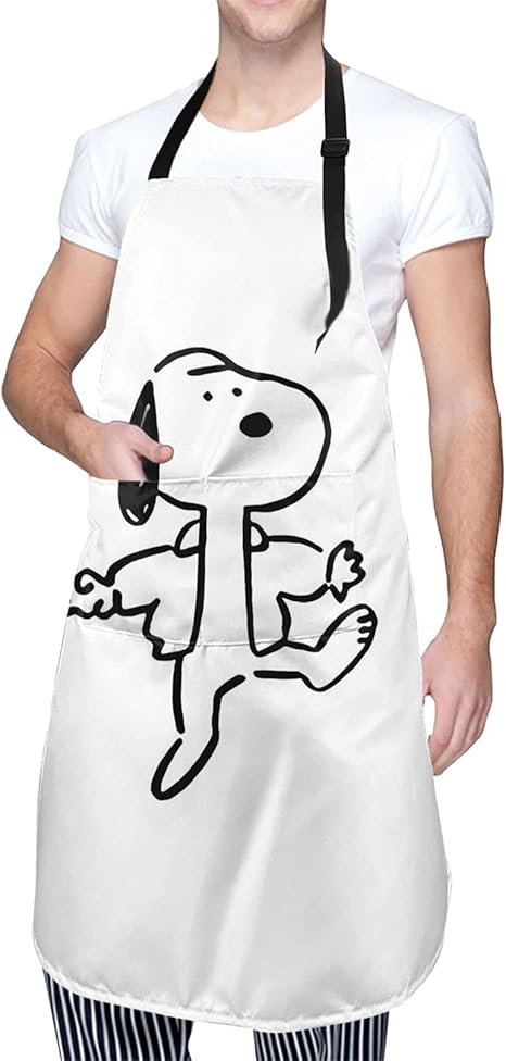 Amazon スヌーピー Snoopy エプロン 首掛け H型 シンプル 首掛けエプロン かわいい シンプルエプロン カフェエプロン 大容量ポケット おしゃれ ポケット付き 透けない 調節可能 料理 教室 家庭用 仕事用 動きやすい 男女兼用 エプロン オンライン通販