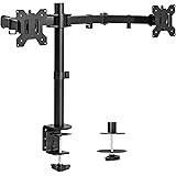 VIVO Dual Monitor Desk Mount, Heavy Duty Fully Adjustable Stand, Fits 2 LCD LED Screens up to 30 inches, Black, STAND-V002