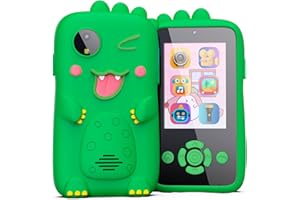 ADICOP Kids Smartphone Toy Girls Boys Toddlers Cell Phone Toy for Children 3 4 5 6 7 8 Year Old, Christmas Birthday Gifts for Kids Age 3-8, MP3 Music Player Dual Camera (Dinosaur,Green)