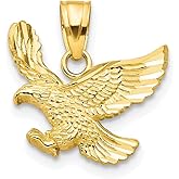 Solid 10k Yellow Gold Eagle Pendant Charm (15mm x 15mm)