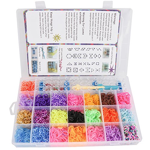 4500 Colorful Rubber Band Bracelet Loom Refill Kit Fun DIY Loom Bands Organizer for Kids with Storage Case 4400 Premium Quality Rubber Bands in Over 30 Different Rainbow Colors with 164 Accessories