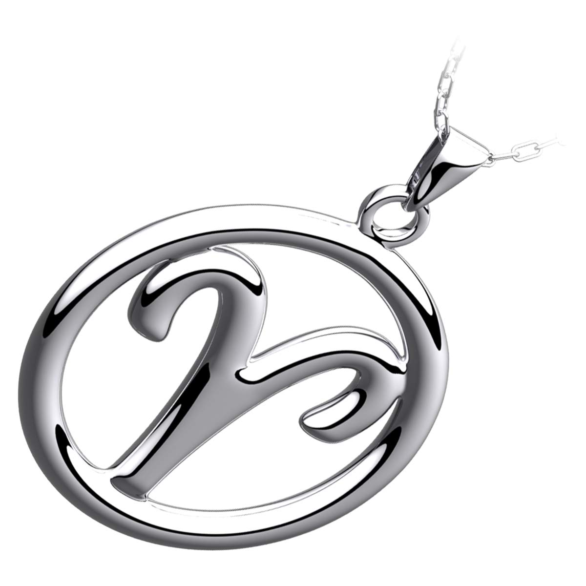 GWG Jewellery 925 Sterling Silver Ram Zodiac Sign Pendant Necklace in Gift Box for Women