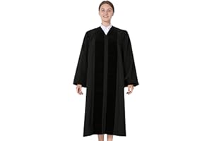 IvyRobes Unisex John Wesley Clergy Robe for Pulpit with Bell Sleeves Black