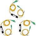 fyboptwu - SC APC 1X2 Singlemode Fiber Optical Splitter Fused Fiber Splitter SC/APC 1:2 Fiber Optic Pigtail Splitter for Fibre Optical Communication System Tapered Box Splitter, 3pc