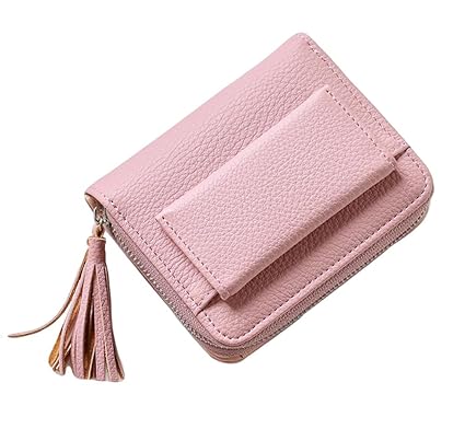 Diyafas Damen Kleine Leder Geldbörse Kartenhalter Mädchen Münze Portemonnaie Kurz Geldbeutel mit Reißverschluss