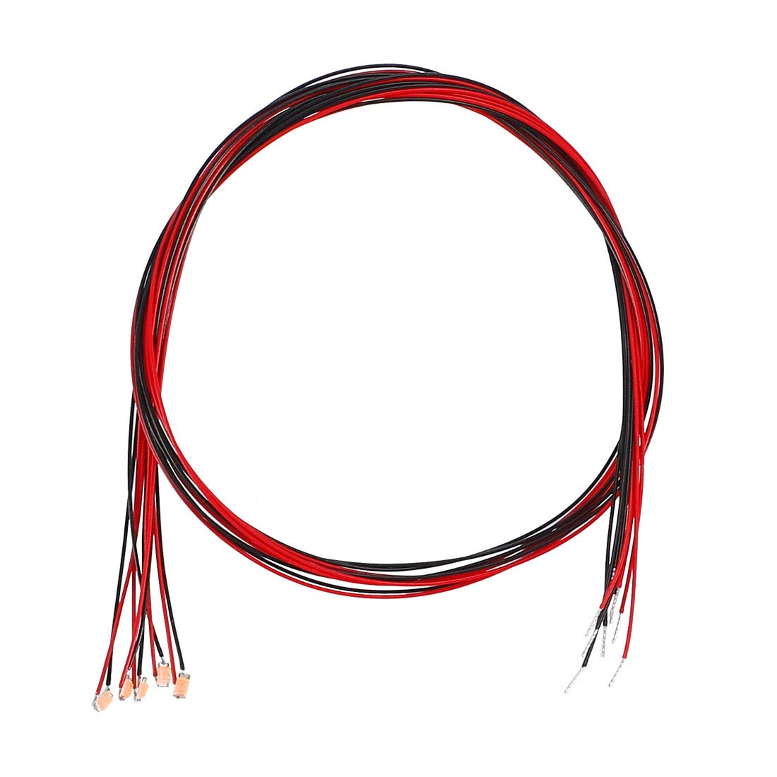 sourcing map 5pcs Prewired 0603 Warm White Surface Mounted Devices LED Light Emitting Diode - DC2.8-3V Micro Soldered Mini LED Light