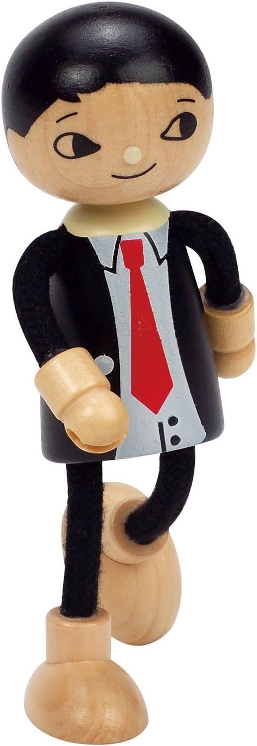 Hape E3505 Modern Family Dad Bendable Wooden Figure Toy for Kids 3+