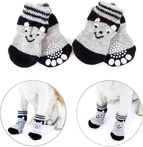 Vibury Chaussettes De Chien Protection Des Pattes Pour Les Petits Chiens Et Chats Protege Les Pattes De L Animal Et Les Sols Interieurs Xs Amazon Fr Animalerie