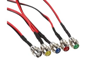 Indicator Light, 4PCS 8mm LED Pilot Light 12V Universal Dash Panel Lights for Cars Van Trucks and Boats, Red Color for Status