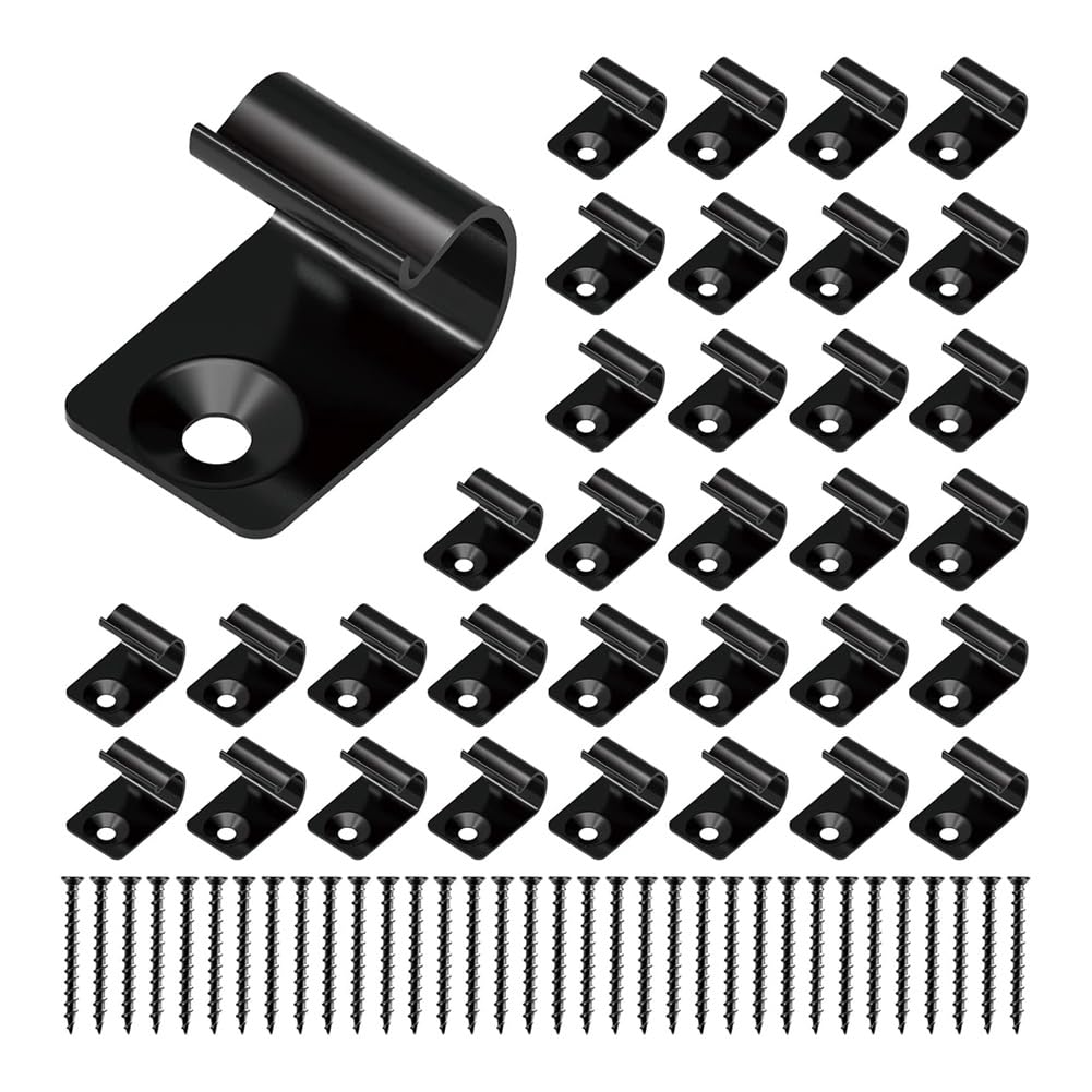 Tskcvy Stainless Steel Clips Deck Clips Universal Decking Clips with Decking Screws for Composite Deck Boards 80 Pack