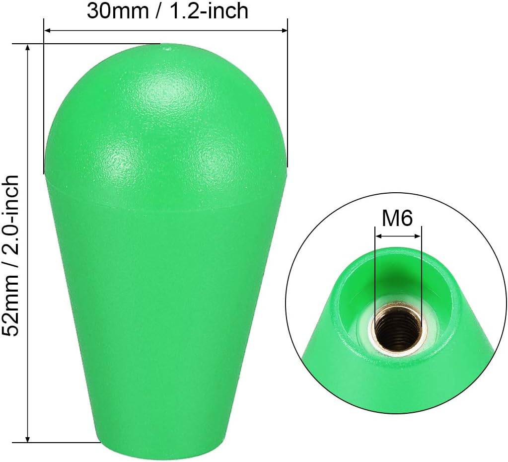 sourcing map Ellipse Oval Joystick Head Rocker Ball Top Handle Arcade Game DIY Parts Replacement Green 2Pcs - Image 3