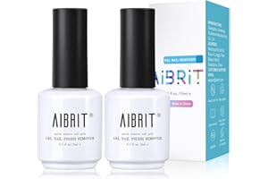 AIBRIT Gel Nail Polish Remover,Gel Polish Remover for Nails 2 Pack,Removedor de Esmalte Gel,3-5 Minutes Soak Off,Total 1fl oz./30ml