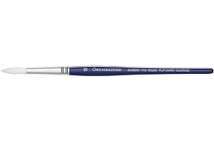 Grumbacher Academy Watercolor Round Brush, White Nylon Bristles, Size 10 (775.10)