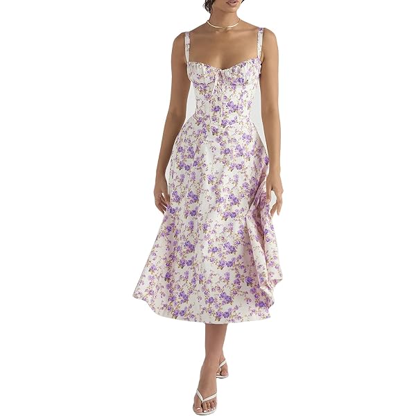 DKNY Womens Floral Print Fit & Flare Dress Blue 16 at Amazon Women's  Clothing store