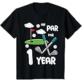 1st Birthday Golf Funny Golfer 1 Year Old Boy Girl T-Shirt