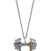 HAQUIL Dumbell Pendant Necklace Gym Dumbbell Barbell Necklace for Men Women