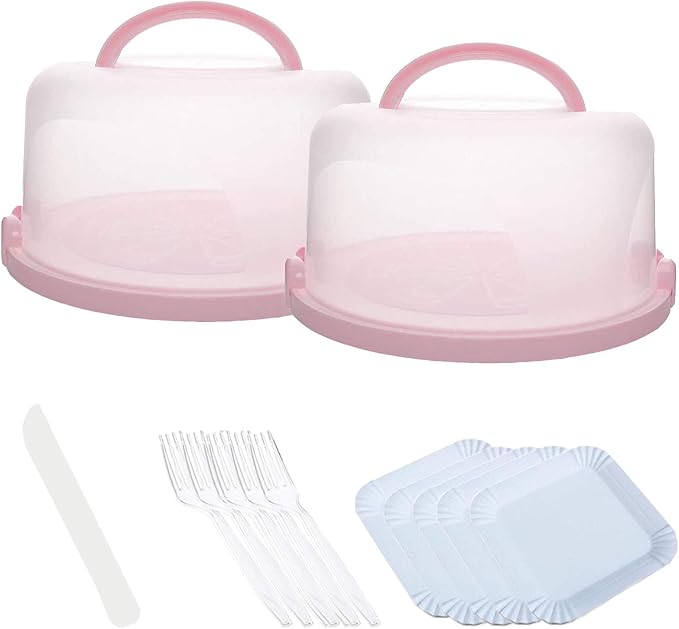 810" Cake Carrier Holder Containers Portable Round Clear
