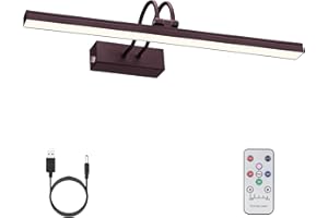 FUNCHDAY Picture Light Wireless, Rechargeable Battery Operated Painting Light with Remote, Dimmable 48 LED Art Lighting, 16" Picture Lights for Wall Paintings,Gallery Display,Dartboard (Dark Bronze)