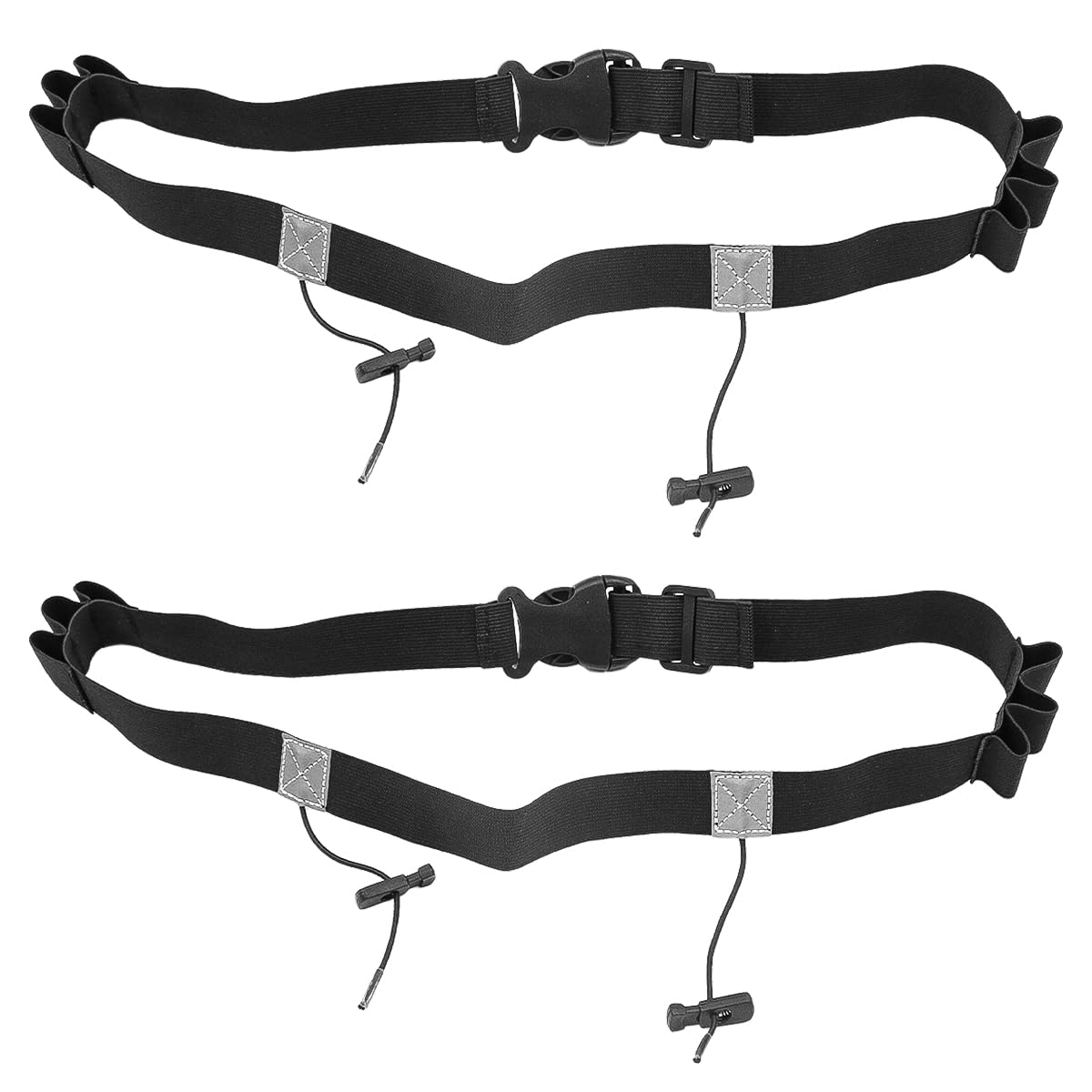 Hsthe Sea 2PCS Adjustable Elastic Triathlon, Marathon, Running Sports Number Belt Non-Slip Bib Holder with Clip Fastening - Stretch Fit & Comfortable. No Pins Needed Gel Loop Belt