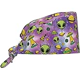 Working Cap with Sweatband Adjustable Scrub Cap for Women Men Tie Back Hat Nurse Surgical Caps