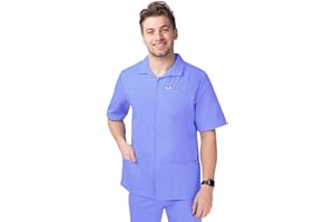 Sivvan Scrubs for Men - Zippered Short Sleeve Jacket