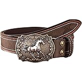 BEAUDRM Women's Retro Vintage Western Country Belt Metal Buckle Faux Leather Floral Waist Belts