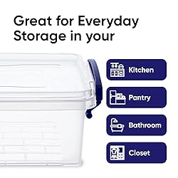 Superio Clear Storage Bins with Lids, 1.25 Quart