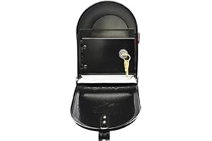 Qualarc E1-MLBX-LKIT-BLK Rust Proof Galvanized Mailbox with Locking Insert, Steel Latch and Red Aluminum Flag, Black