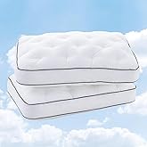 YOUR MOON Extra Soft Support Pillows Queen Size Set of 2, Luxury Fluffy Down Alternative Pillow for Sleeping, Medium Thick Pillows, 100% Cotton Shell Bed Pillow (White)
