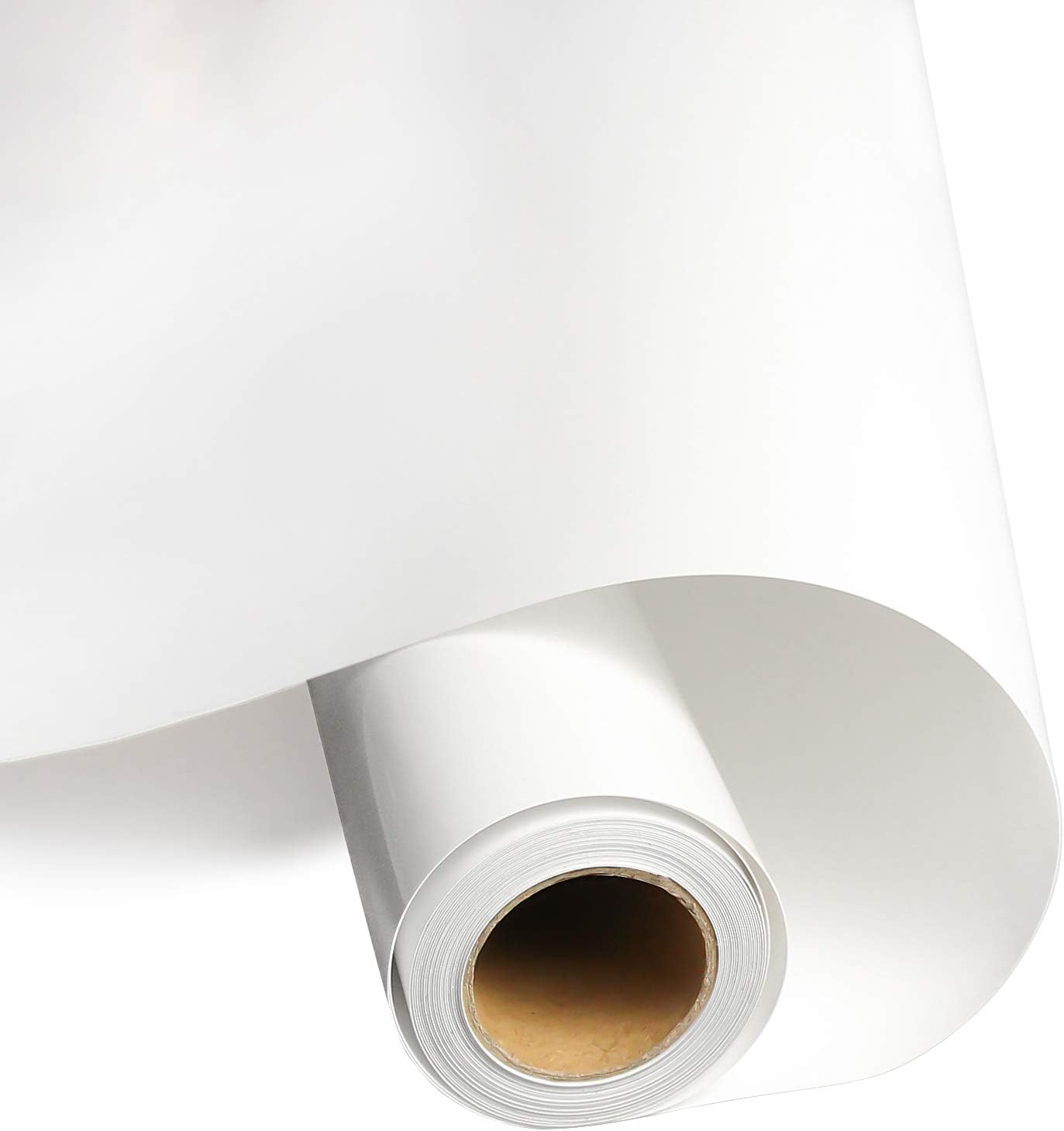 Mauts Heat Transfer Vinyl Roll, White Heat Transfer Paper, Permanent Adhesive HTV Iron On Vinyl