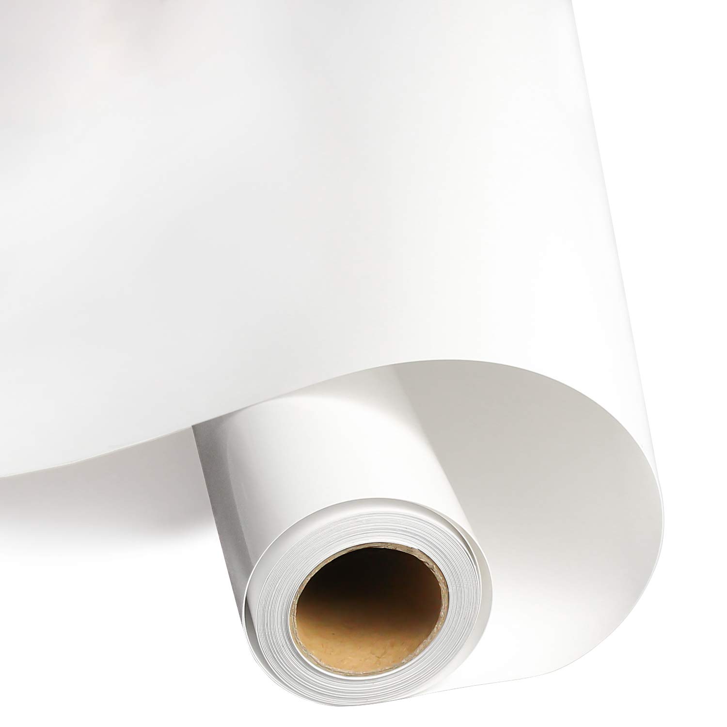 Mauts Heat Transfer Vinyl Roll, White Heat Transfer Paper, Permanent Adhesive HTV Iron On Vinyl, Backed Vinyl Roll for DIY Christmas Gifts, T-Shirts, Hat, Clothing, DIY Birthdays，12IN x 5FT