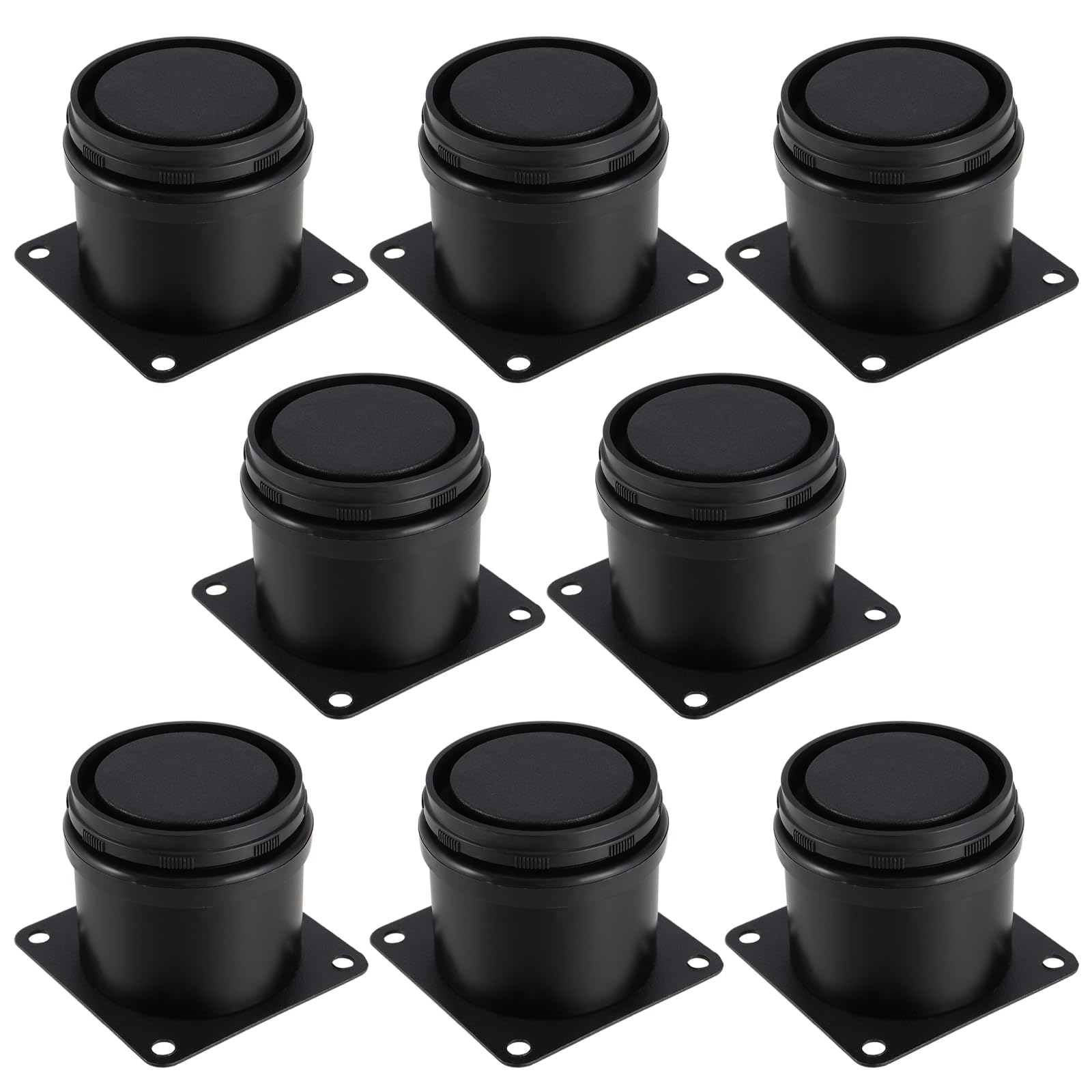 MAHIONG 8 PCS 50mm-65mm Adjustable Furniture Legs, Stainless Steel Metal Cabinet Legs Furniture Feet with Screws, Round Sofa Cabinet Riser Replacement Legs for DIY Desk Kitchen Ottoman