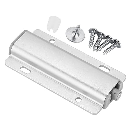 Cabinet Door Drawer Damper Buffer Push to Open System Latch with Magnetic Tip(3.43x1.77in-Silver)