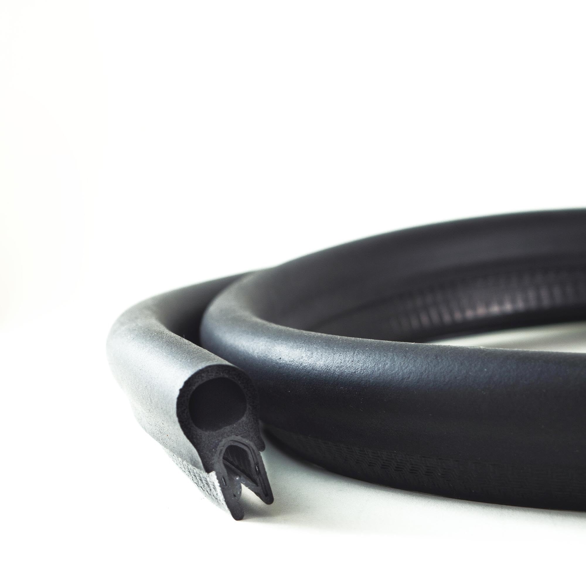 Eutras Draught Excluder KSD2009 Rubber Door Boot Seal – Clamping Range 2.0 – 3.5 mm – Black – 10 m