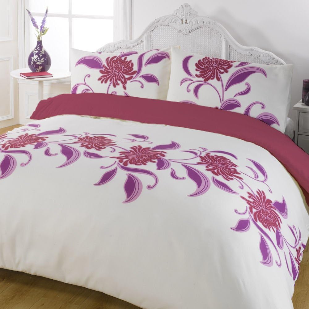 Exquisite Raspberry Duvet Cover Bedding Set Double Bed Amazon.co.uk