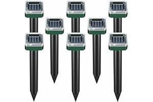 HDVIEW Mole Repellent Solar Powered, Waterproof Vole Chipmunk Repellent Outdoor,Ultrasonic Gopher Repellent for Lawn Garden, Mole Deterrent,Groundhog Repeller, Snake (8 Packs)