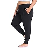 ZERDOCEAN Women's Plus Size Yoga Joggers Pants Casual Comfy Workout Lounge Pants with Pockets