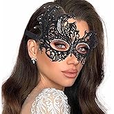 Obmyec Masquerade Lace Mask Women Black Masks Proms Face Mask Halloween Eye Mask Costume Party for Women and Girls