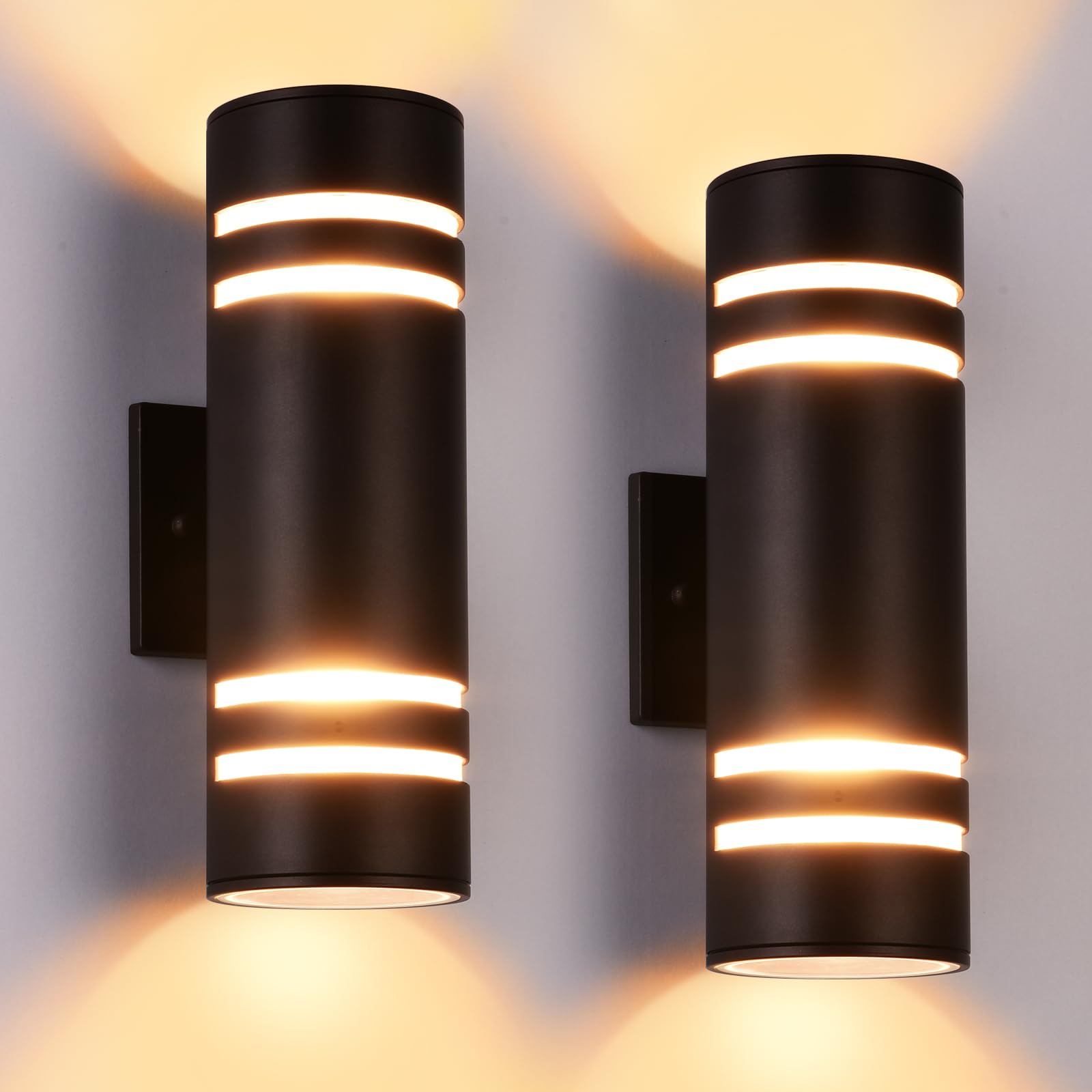 Photo 1 of Outdoor Wall Lights 2 Pack, Modern Porch Lights Outdoor IP65 Waterproof, Up Down Exterior Lighting Fixtures for House Patio, Oil Rubbed Bronze