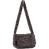 Oweisong Leopard Fur Purse for Women Cute Plush Cheetah Print Crossbody Bag Y2K Winter Accessories