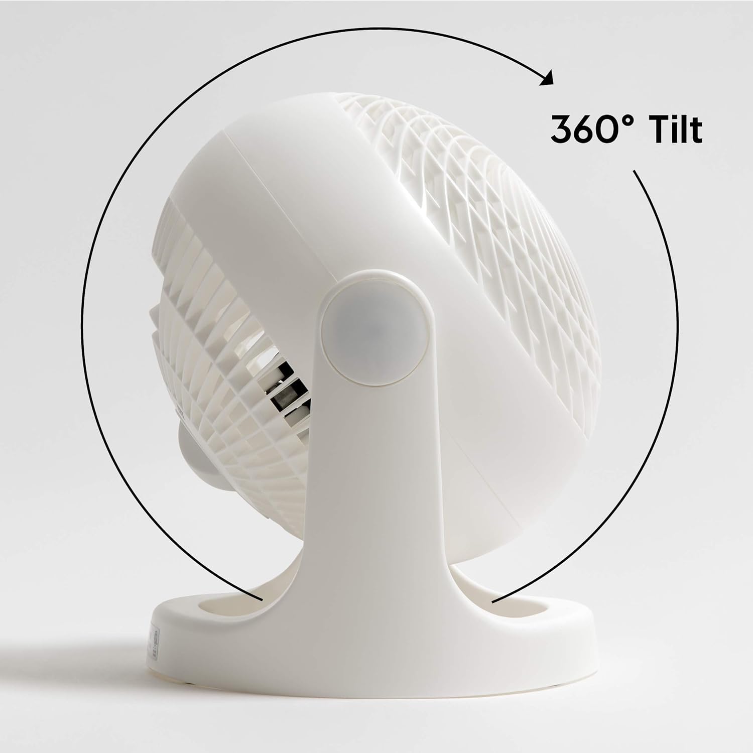 IRIS USA WOOZOO Desk Fan, Air Circulator, 3 Speeds, 52ft Max Air Distance, 360° Adjustable Tilt, 30 db Quiet Motor, Fan for Bedroom, Office, Dorm, Medium, White