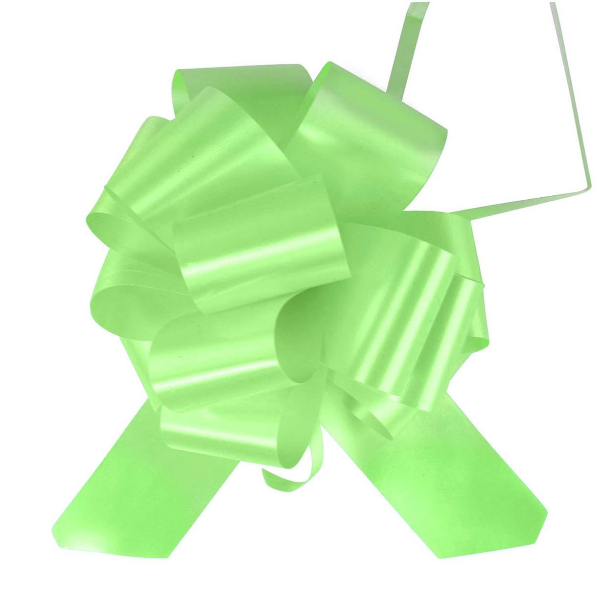 50mm PP Pull Bows and Ribbon! Florist PullBow Pew Poly PP Large Pompom[Lime,20 Bows]