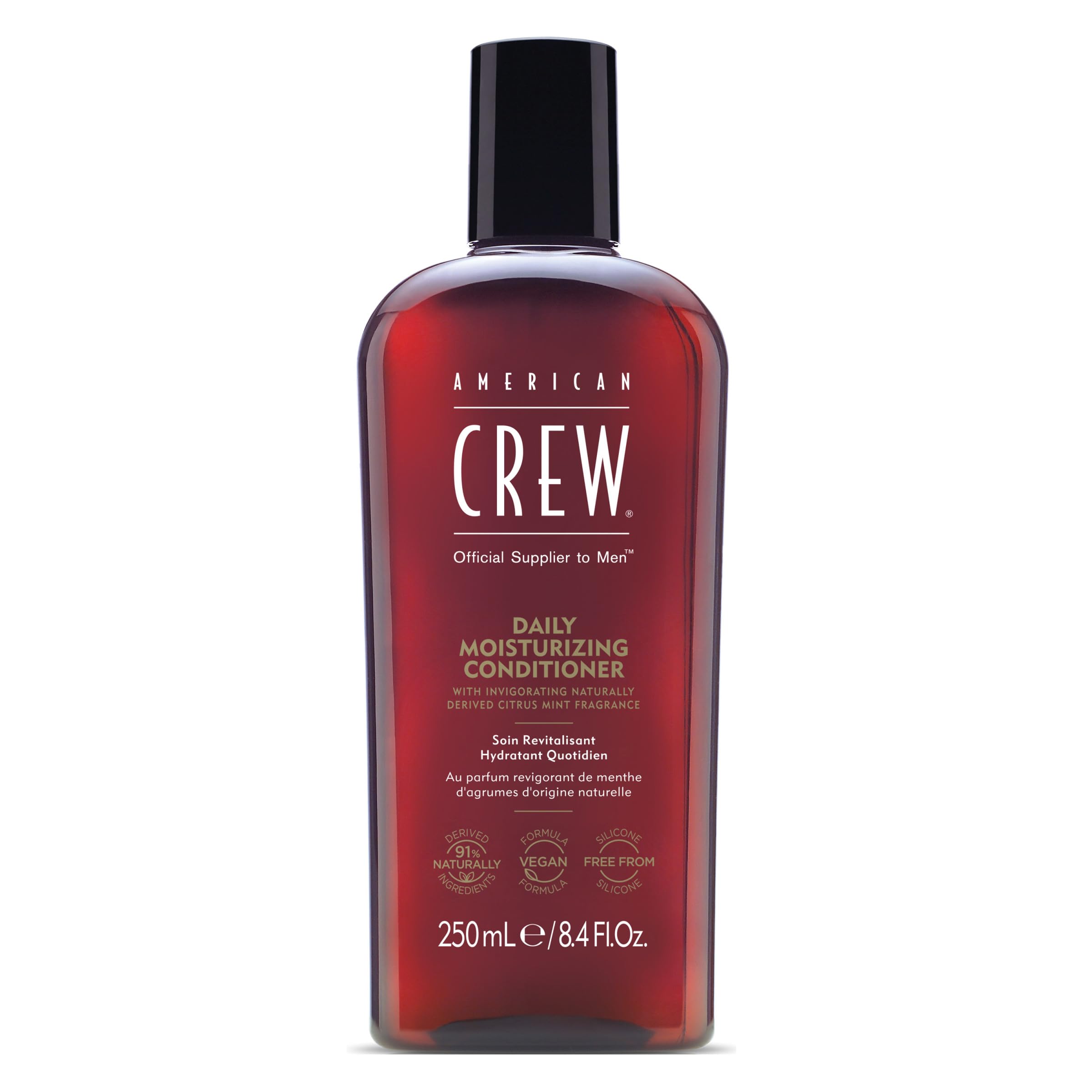 American Crew Daily Moisturising Conditioner, Vegan & Silicone Free (250ml) to Hydrate & Nourish, Normal & Dry Hair, Formulated for Men