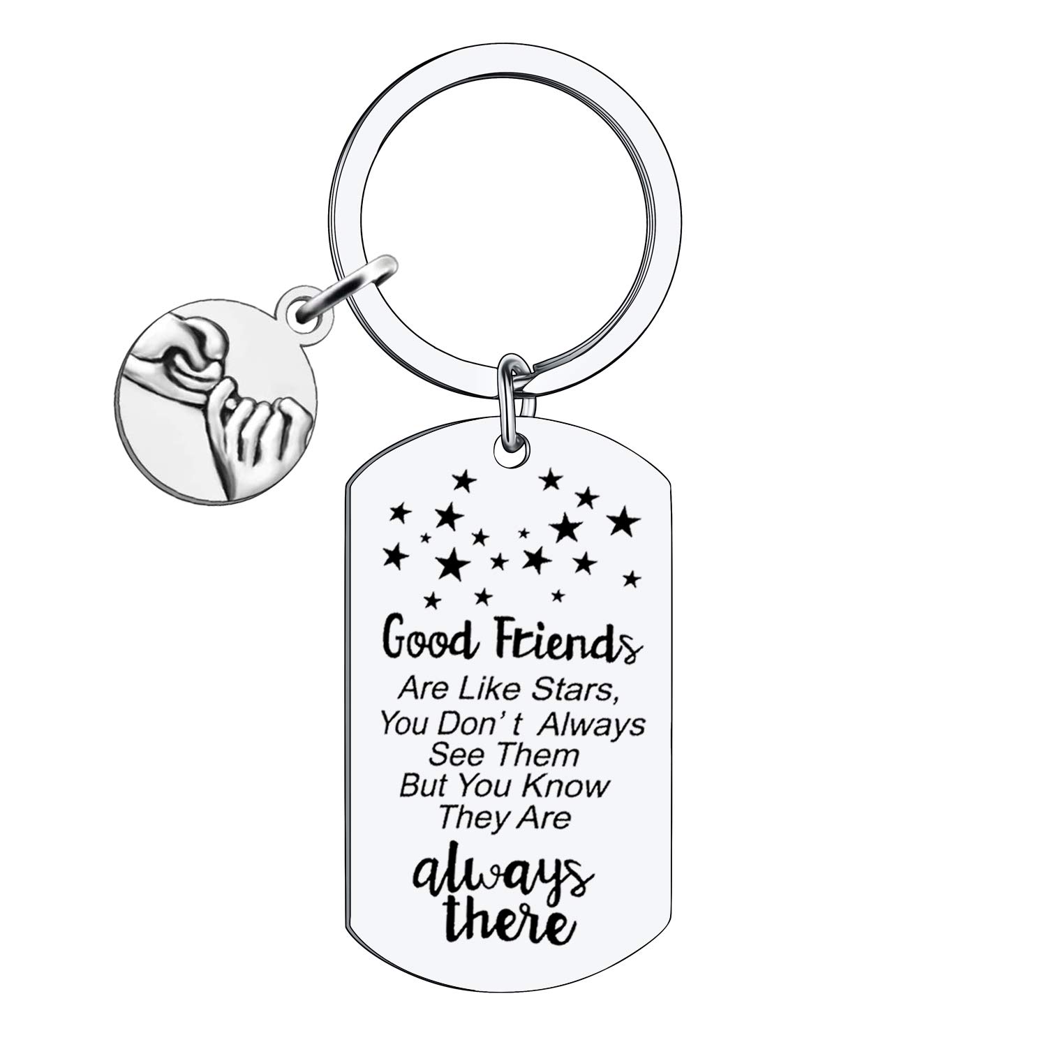BESPMOSP Best Friends Keychain Good Friend Are Like Stars Keyring Friendship Gifts Birthday Gift Graduation Keychain (Style1)