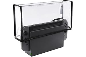 PlayVital Transparent Dust Cover for Nintendo Switch OLED, Waterproof Dust Guard for Nintendo Switch, Anti Scratch Dust Proof