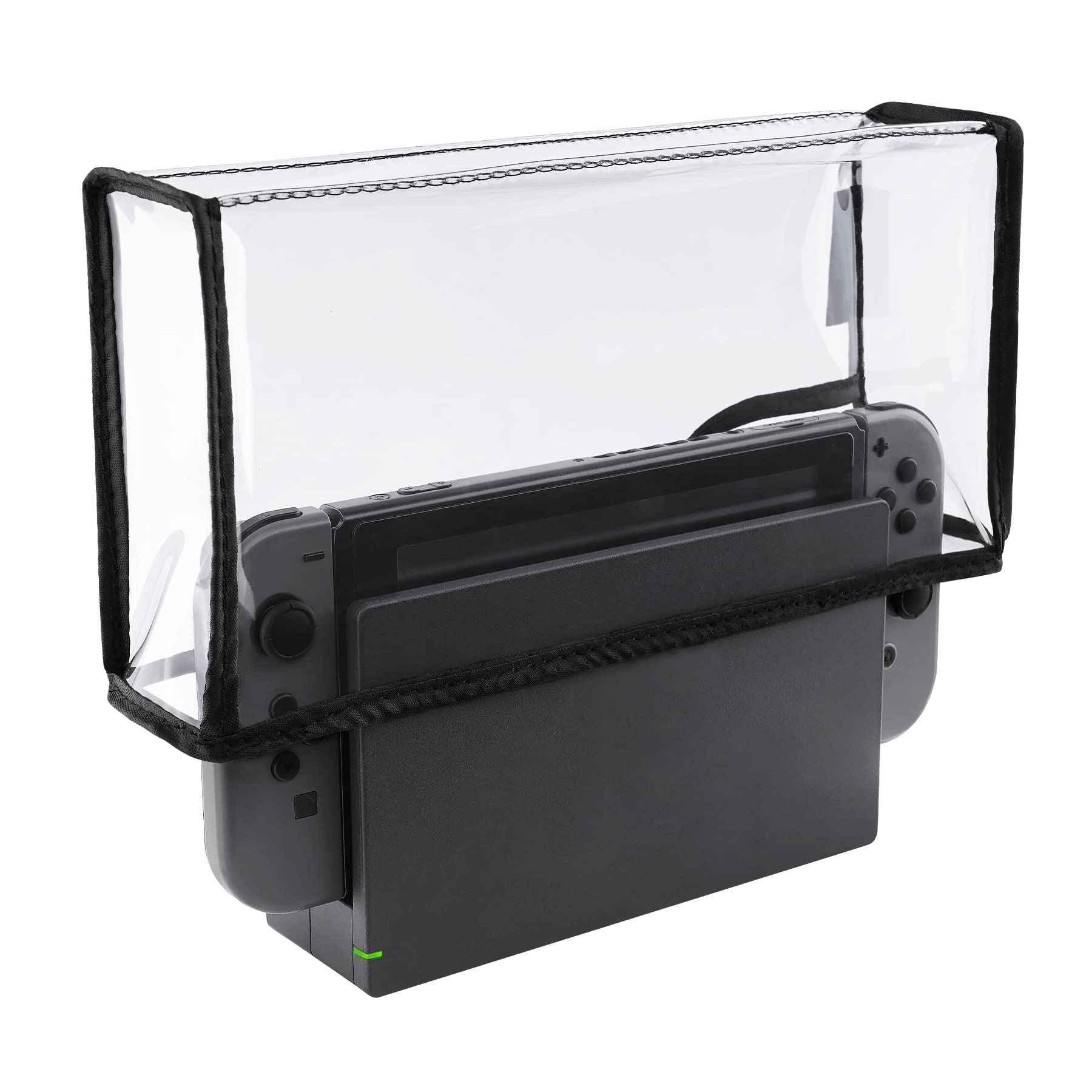 PlayVital Transparent Dust Cover for Nintendo Switch OLED, Waterproof Dust Guard Anti Scratch Dust Proof Cover Sleeve for Nintendo Switch Charging Dock
